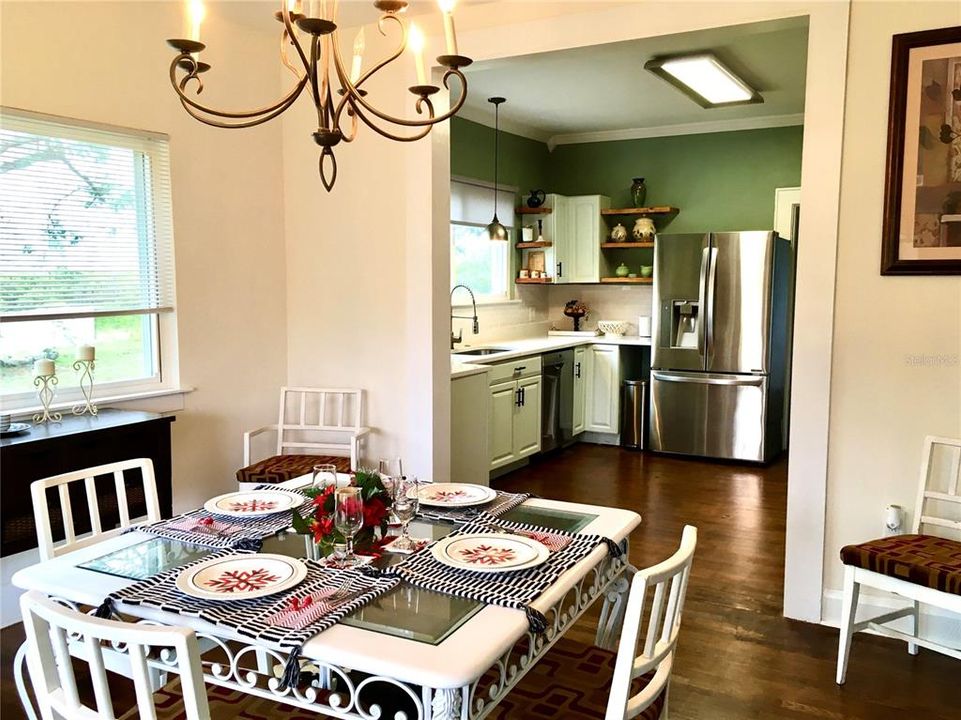 Dining room view of kitchen