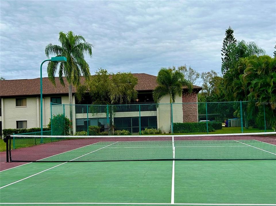 The tennis courts.