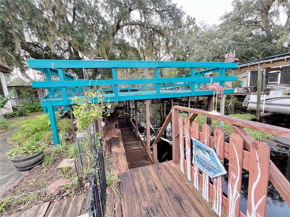 view leading down to boat lift