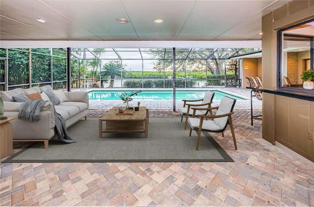 Virtually Staged: Picture your favorite patio furniture on the lanai for poolside entertaining.