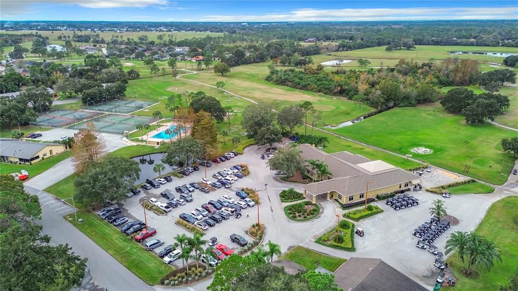 Aerial of the amenities and golf course
