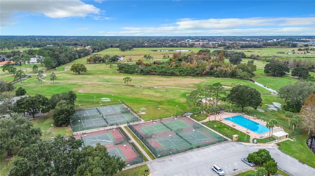 Tennis courts, pool and golf course