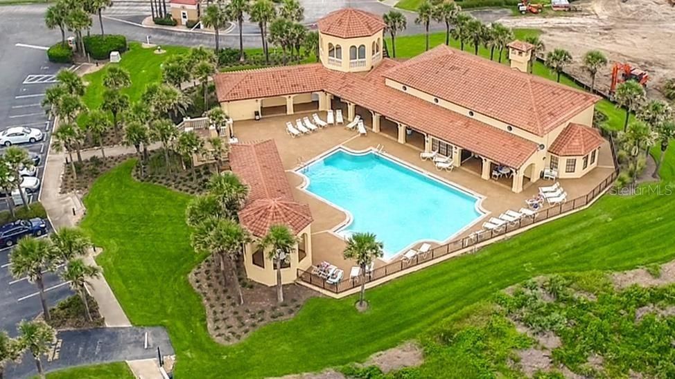 Aerial View Ocean Front Clubhouse Pool