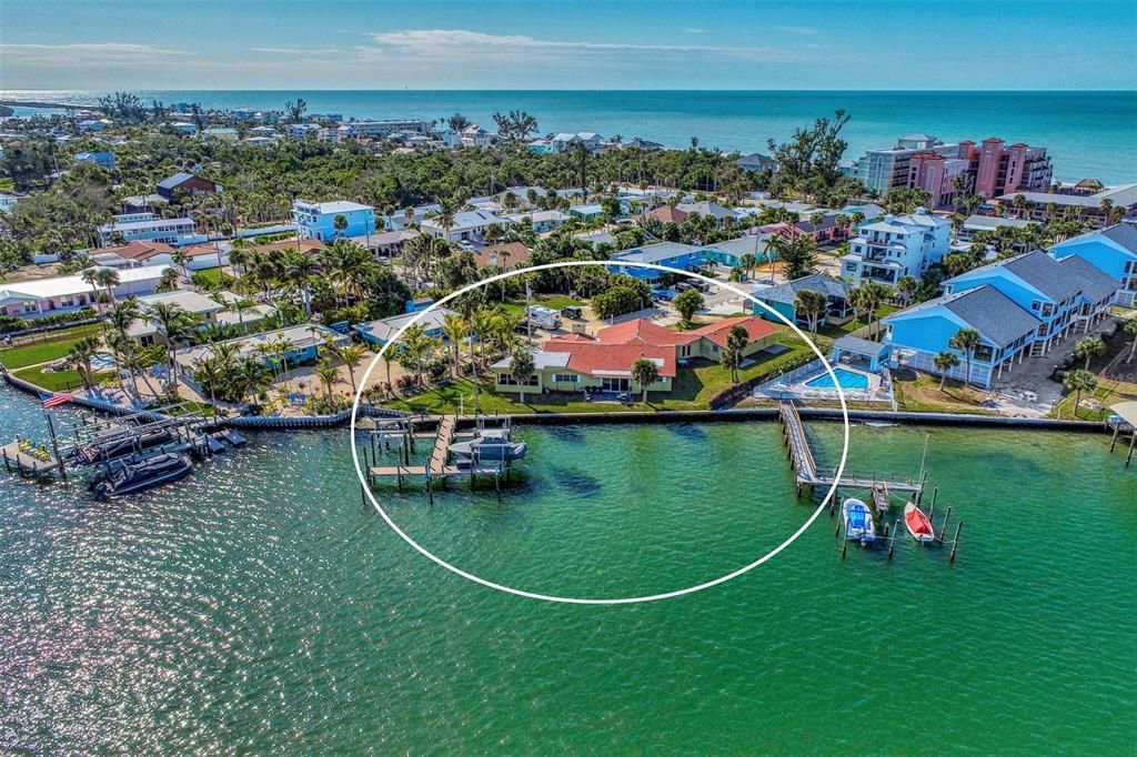 PICTURE TAKEN FROM THE DRONE LOOKING TOWARDS THE HOME.  AT THE TOP OF THE PICTURE IS THE GULF OF MEXICO.