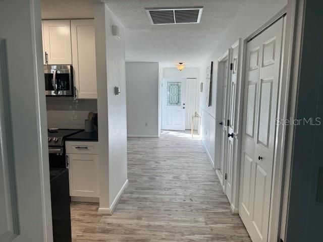 Hallway from front door to kitchen.