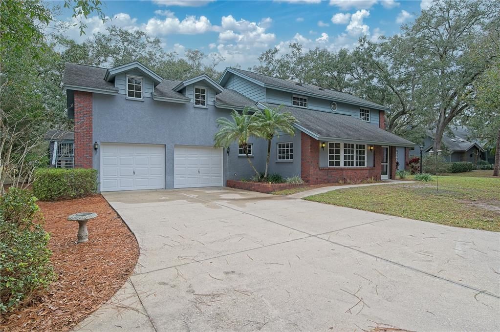 Front Elevation with Oversized two car garage