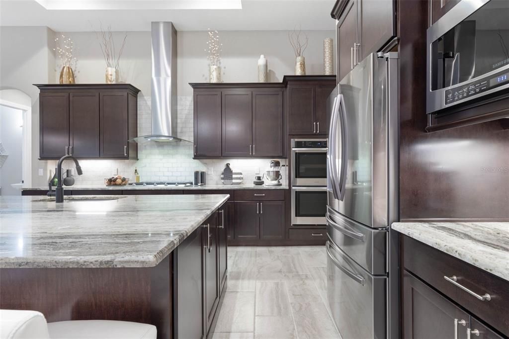 Oversized Kitchen with all stainless steel appliances