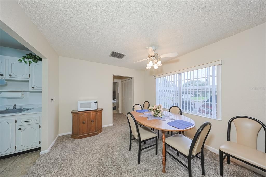 Dining area with new carpeting