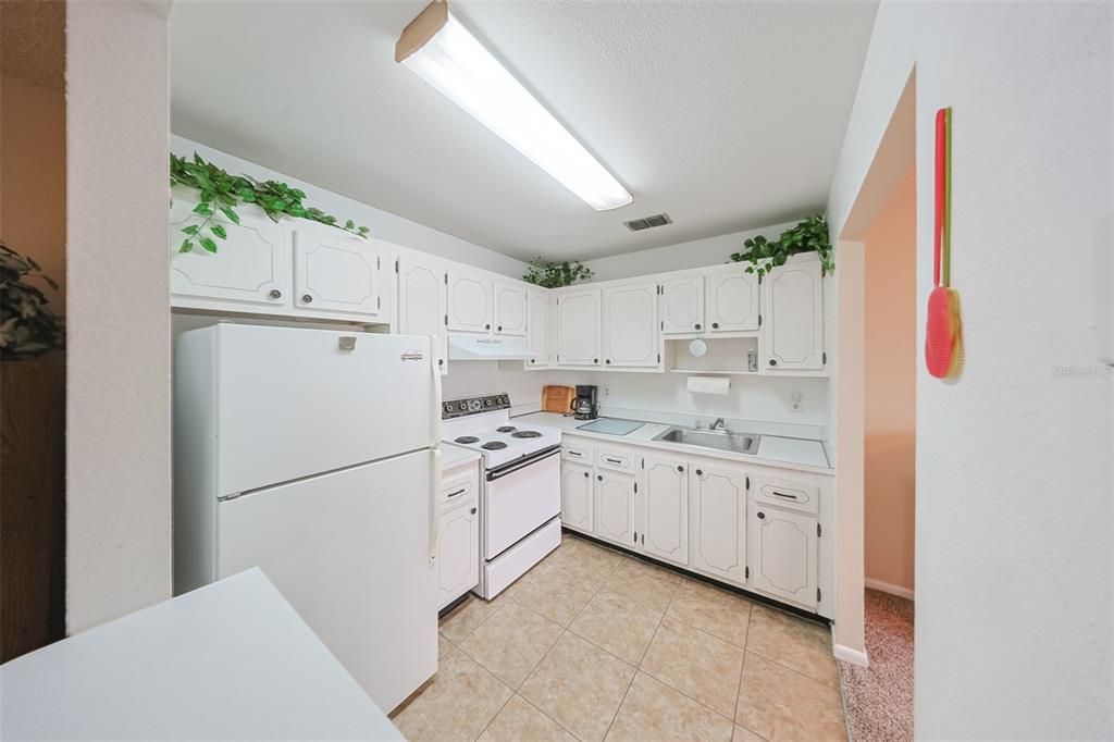 looking into the kitchen