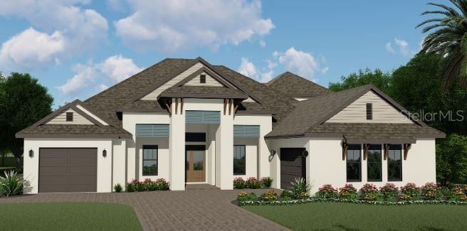 Digital rendering of front elevation. Buyer may select paint colors.