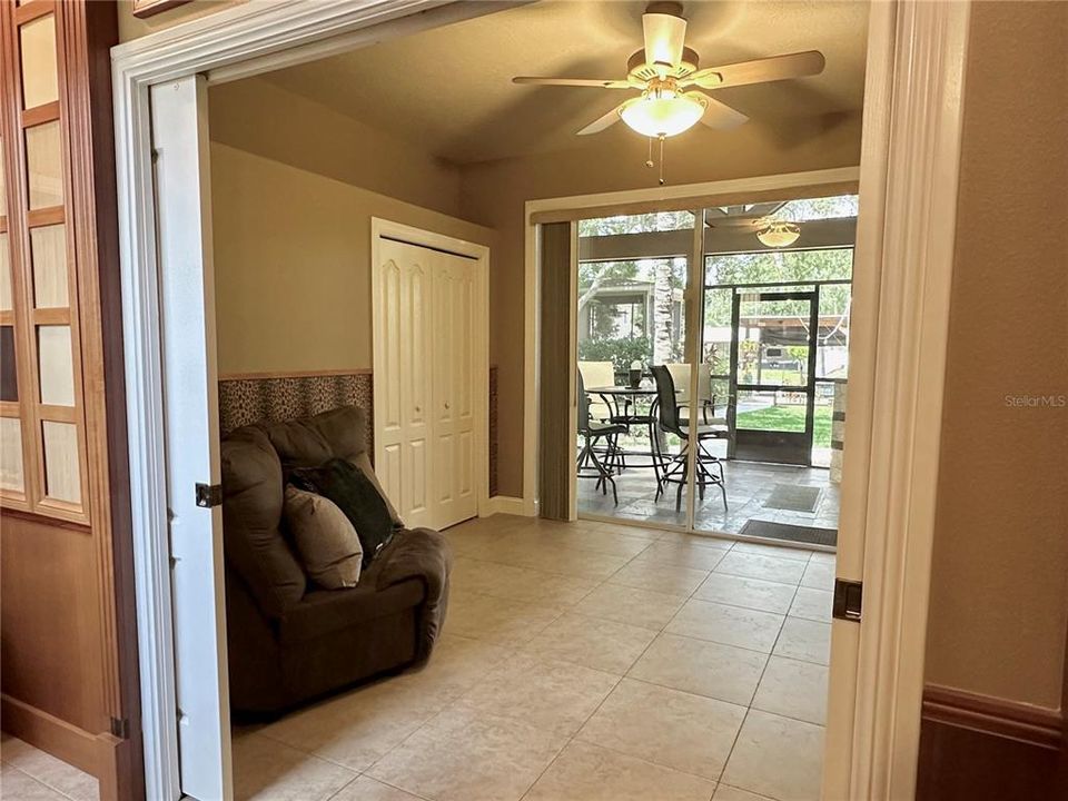 Bonus room leading to outdoor kitchen