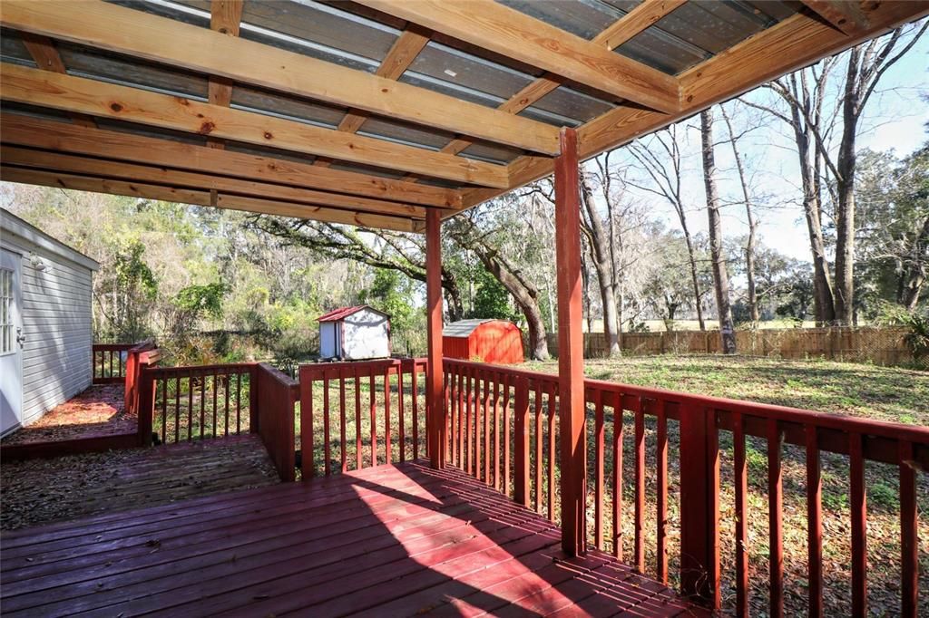 to large covered back porch.