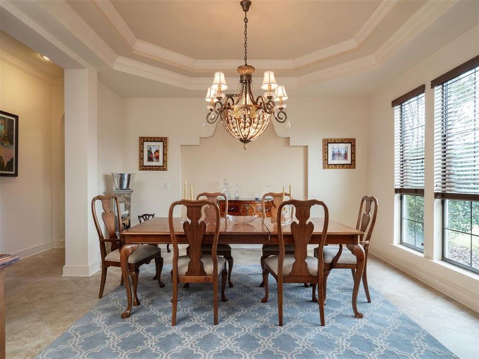LARGE FORMAL DINING ROOM WITH TRAY CEILING