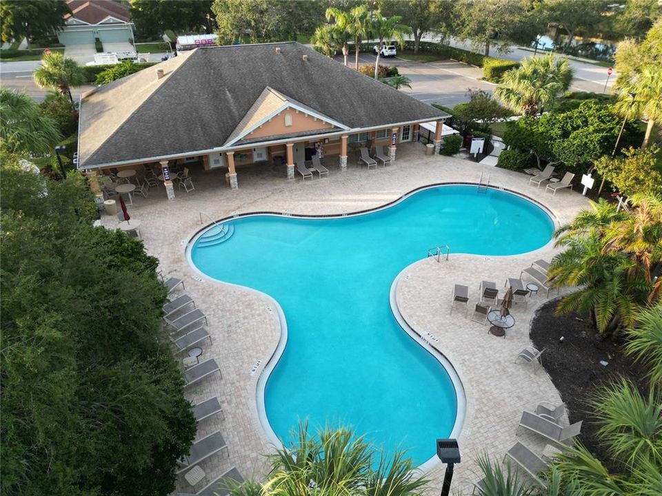 Cool off in the pool, conveniently located next to clubhouse and gym