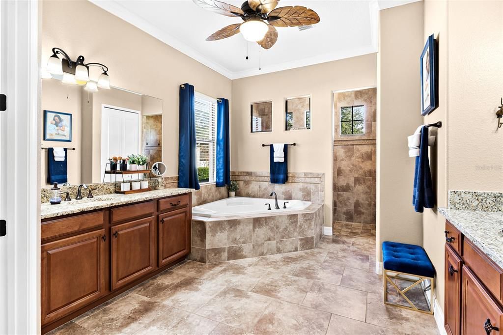 Primary Bathroom with Dual Vanities