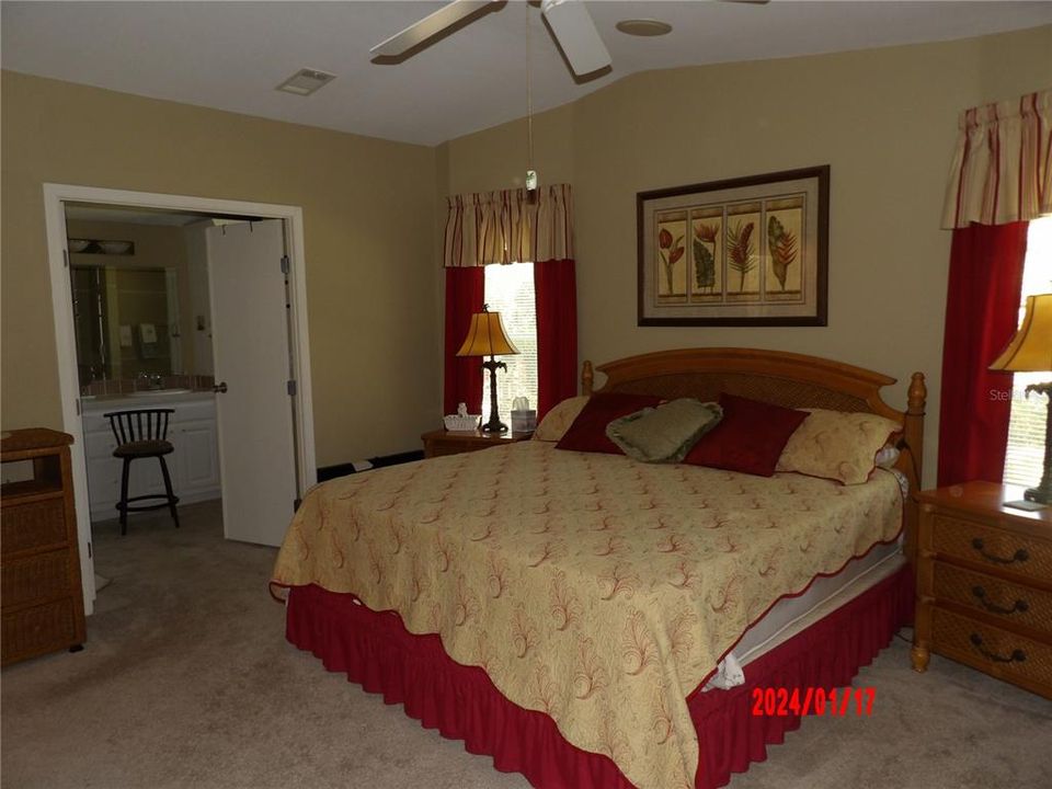 Master Bedroom has French Doors upon entering as well as French Doors leading into your updated Bathroom