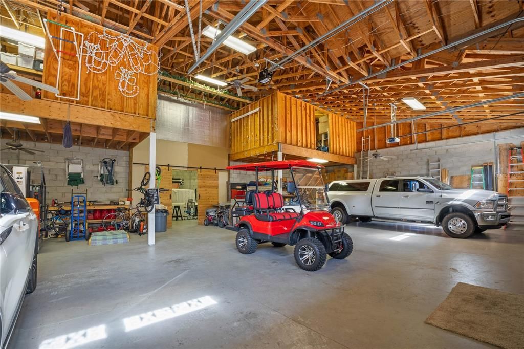 5 Car Garage with overhead storage