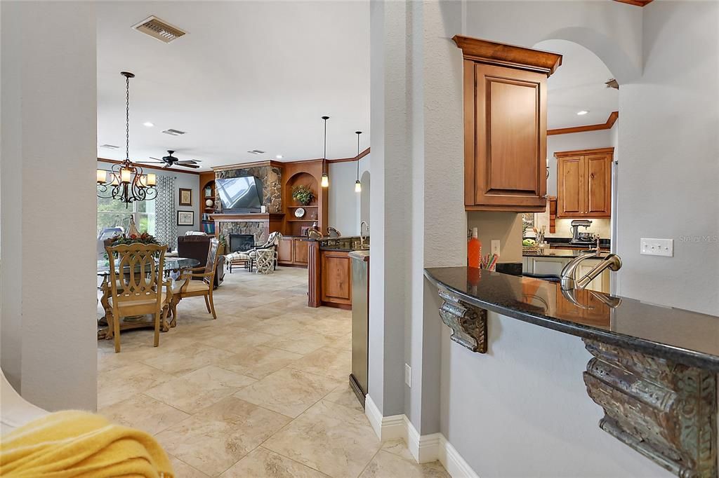 Kitchen, Great Room, and Dining Space Combo