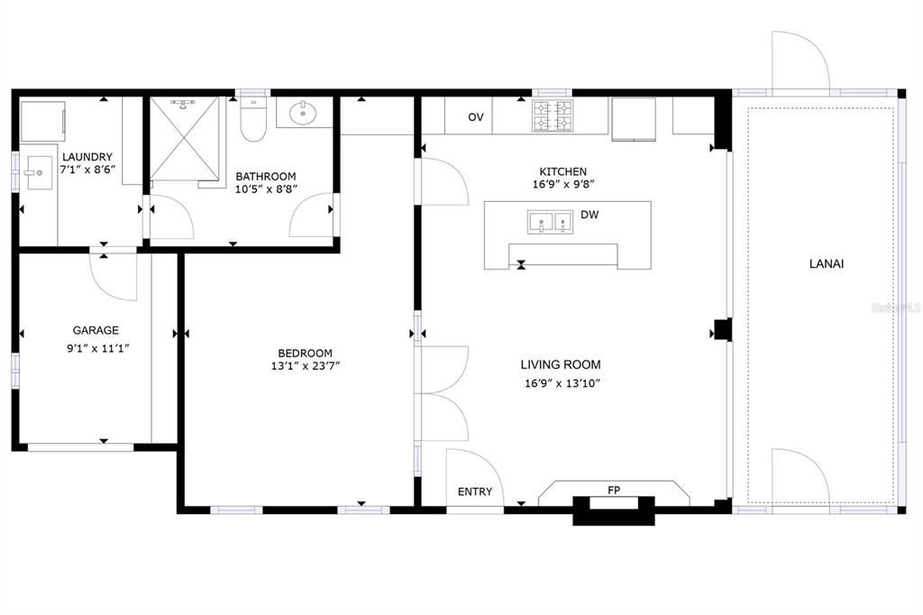 For Sale: $575,000 (1 beds, 1 baths, 762 Square Feet)
