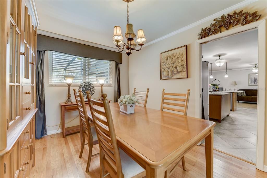 Formal dining room located off the living room and kitchen for easy access