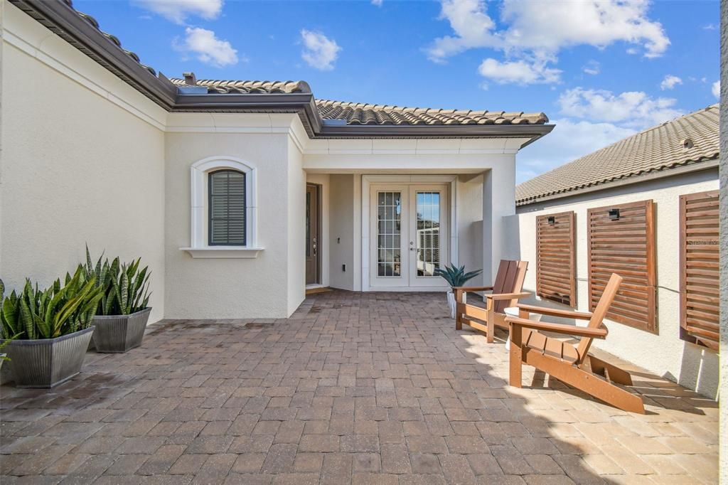 The courtyard is a great outdoor living space.