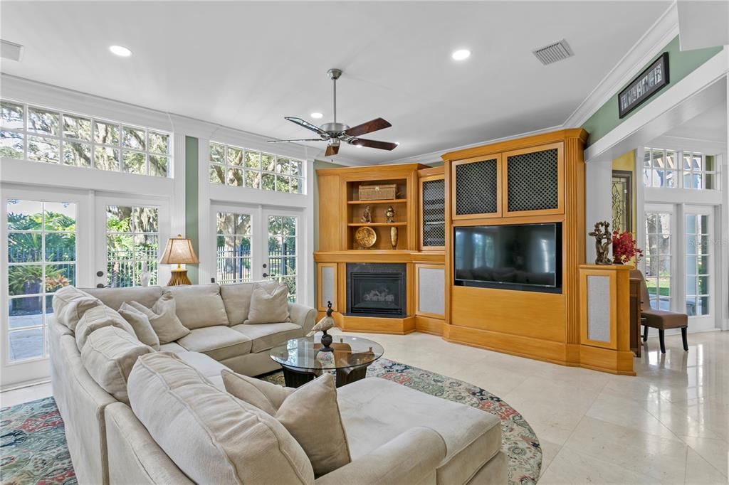 Family Room with Built In Entertainment Center