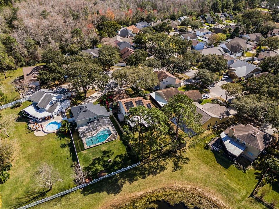 Birdseye view of this home and lot.