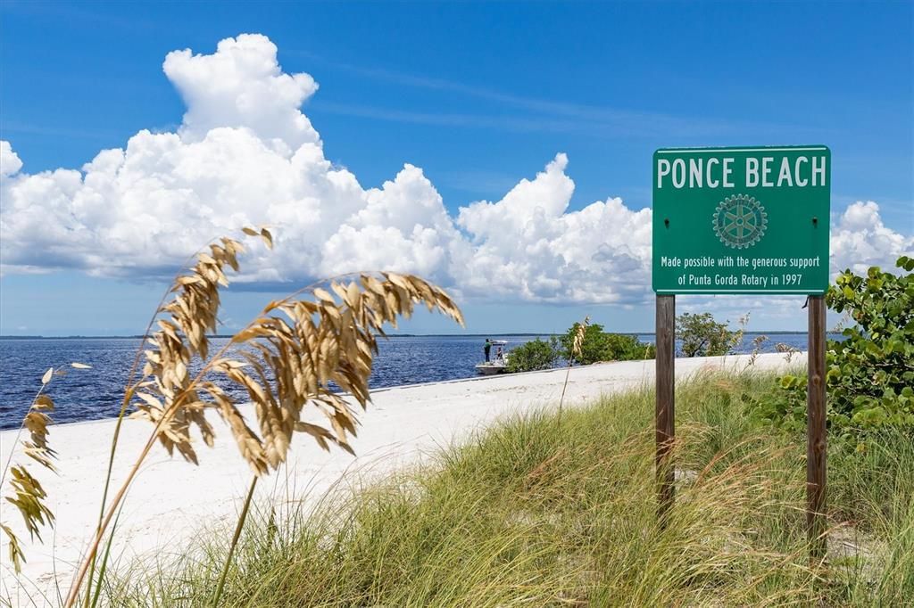 Ponce Park features a sandy beach and community boat ramp