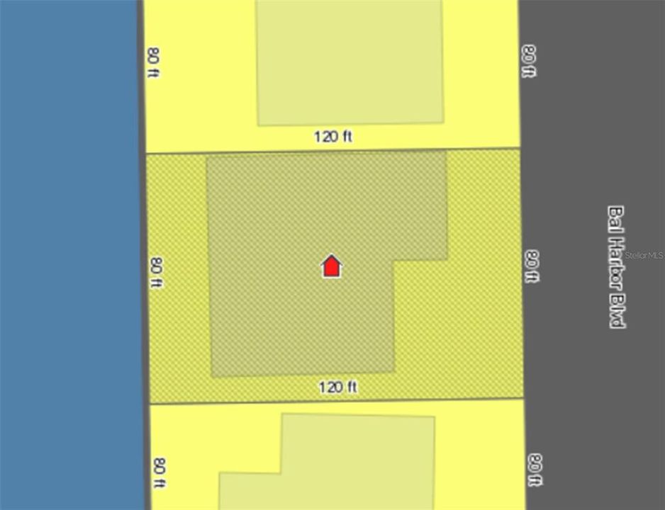 Footprint of 80x120 lot and property position