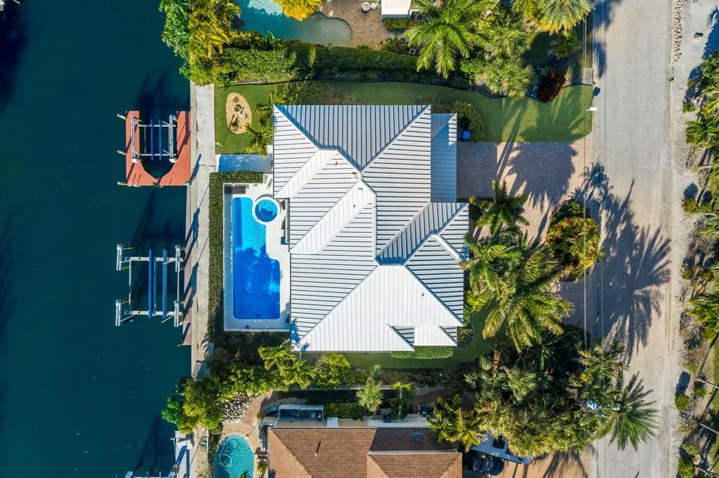 Aerial of home and boat lifts