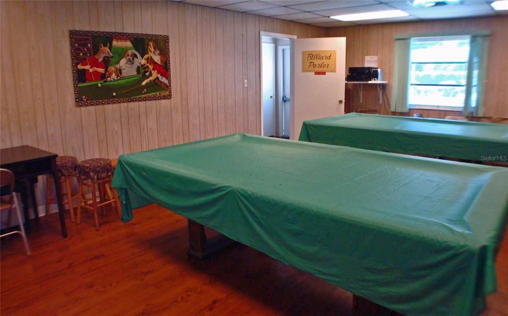 "Billiard Parlor" at other end of exercise room