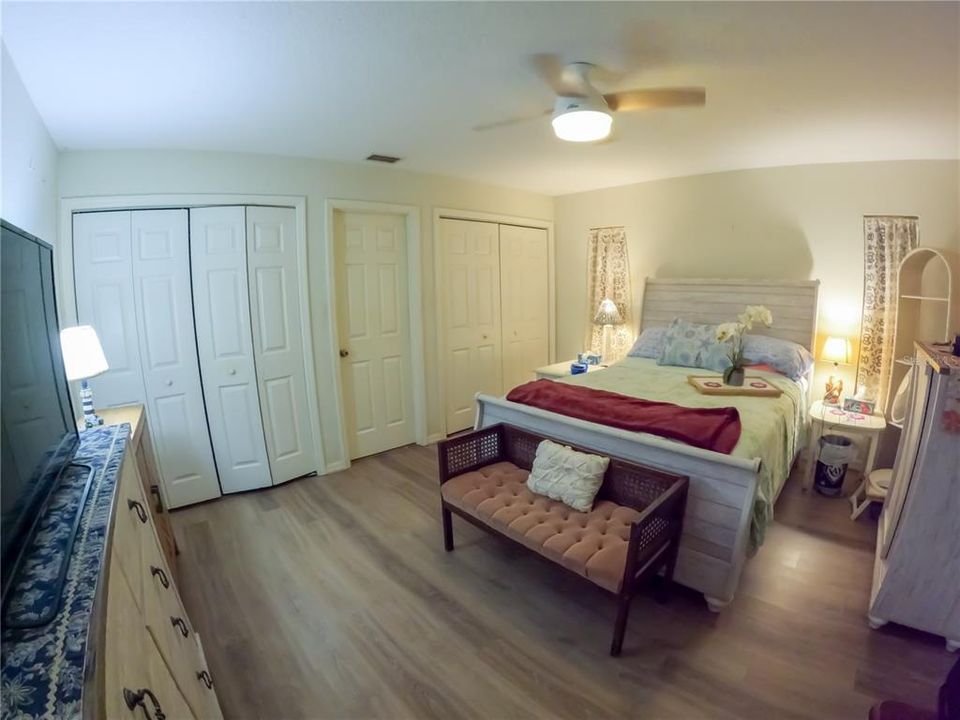 Beautiful LVP flooring in the master bedroom