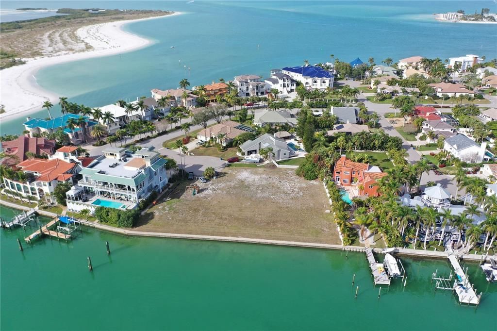 Aerial view of Lot/Grand Canal/Shell Key Preserve/Pass A Grille Pass and Gulf of Mexico