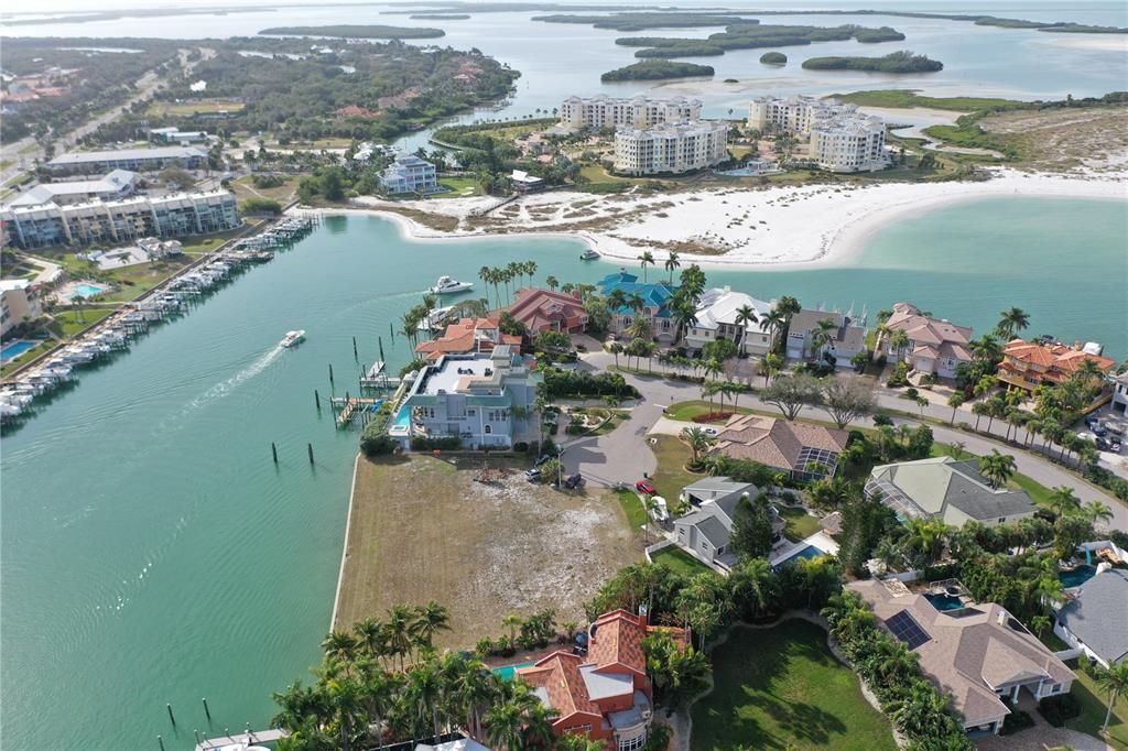 Aerial of Deep water Grand Canal/lot and Shell Key Preserve