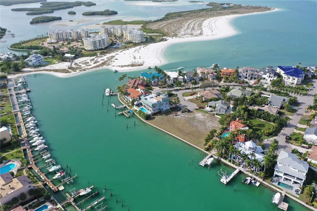 Higher Aerial view with lot/Deep water Grand Canal/Shell Key Preserve