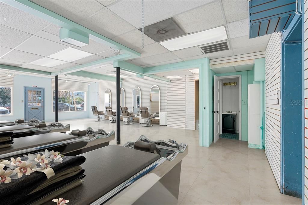 425 Corey Large Space double the size of other two spaces. Virtually Staged Nail Salon