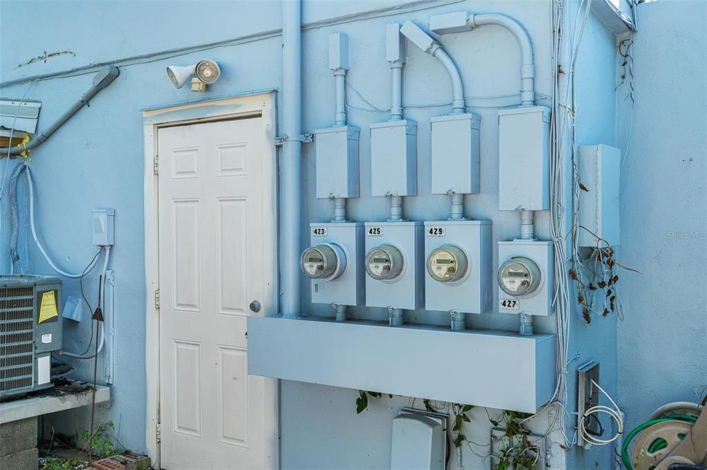 Four Separate Meters - Door to Laundry Room