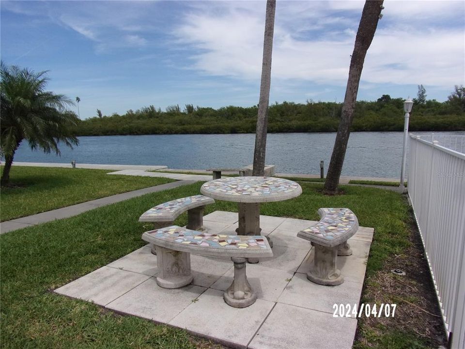 Outdoor Patio over looks Waterway