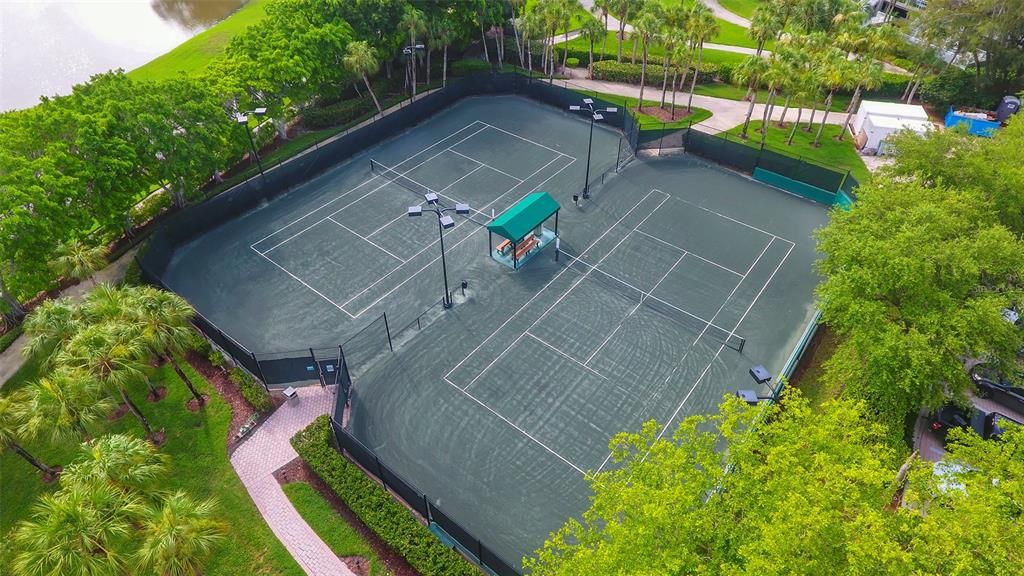 The community tennis courts
