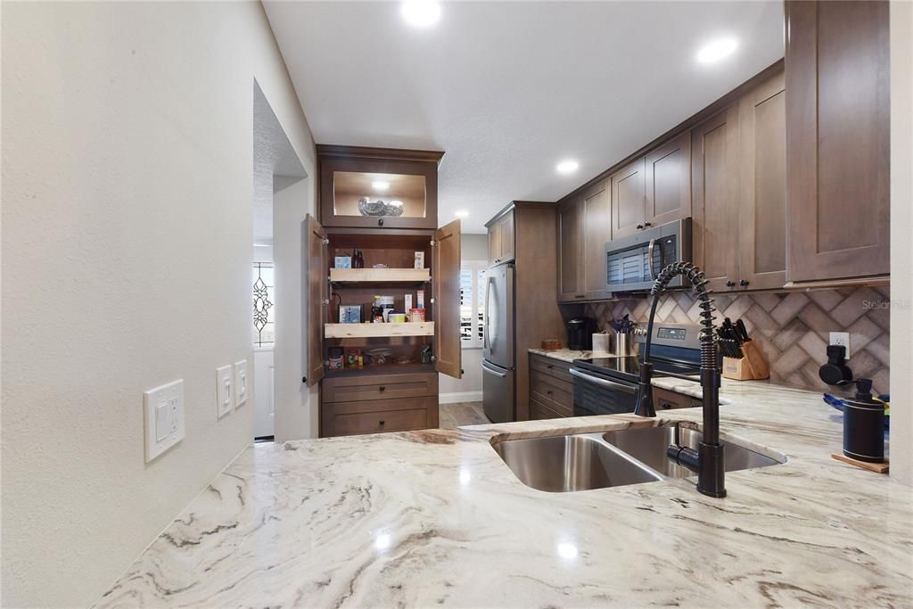 kitchen pantry with pull out drawers