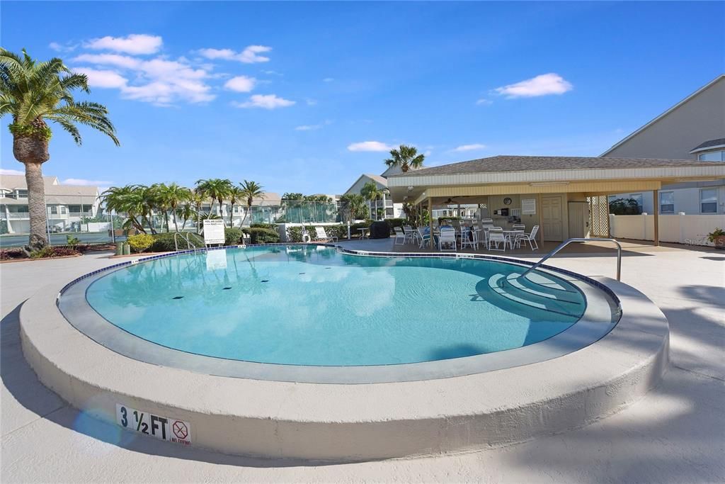 heated pool area