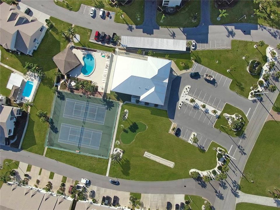 community aerial views of the pools and grounds