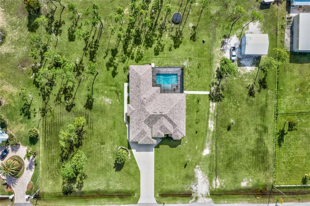 Aerial View - Aerial view of the home - two and a half acres of fabulousness! AG-2 zoning allows for horses, rvs and businesses (verify business with county). Unincorporated county land on a private road with all kinds of options!