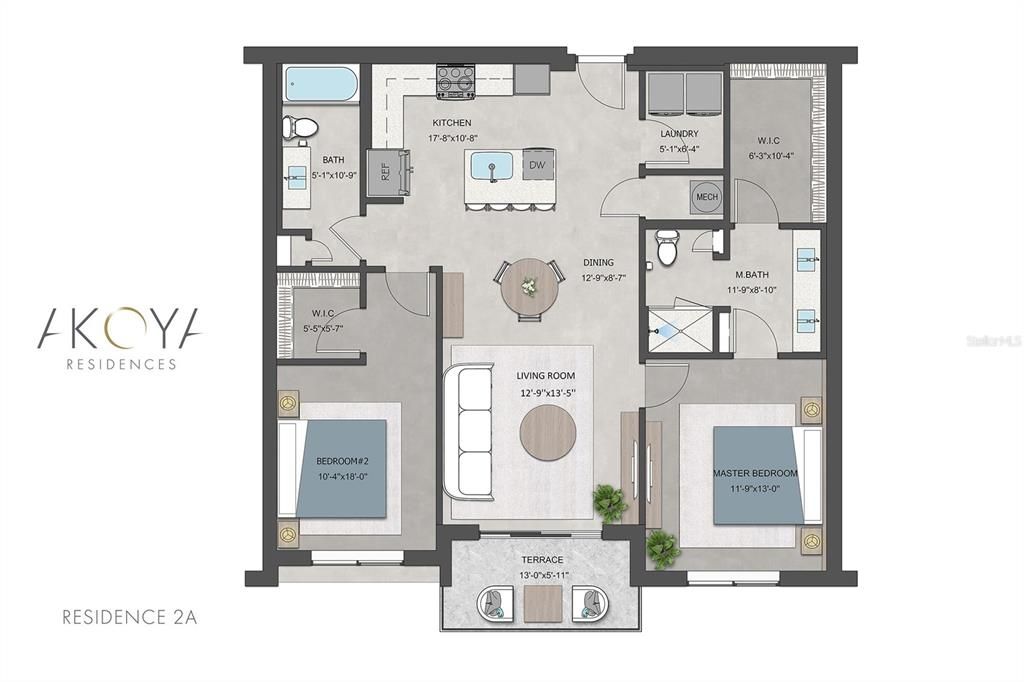 Activo con contrato: $599,984 (2 camas, 2 baños, 1232 Pies cuadrados)
