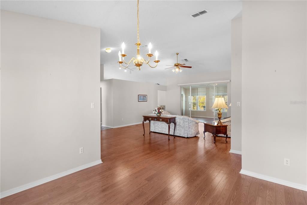 View from dining, showing living room