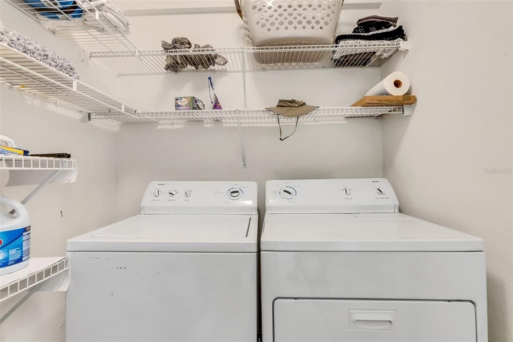 Laundry closet on the same floor as both bedrooms