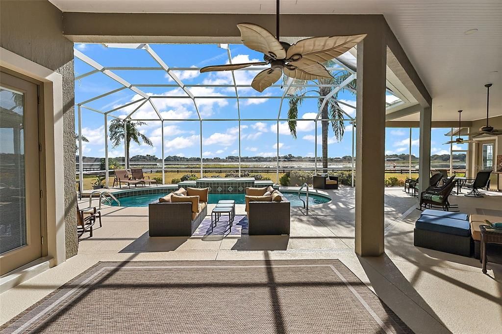 Covered Lanai with Lake Miona Waterfront Views