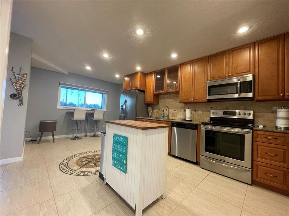 Equipped kitchen with stainless steel appliances