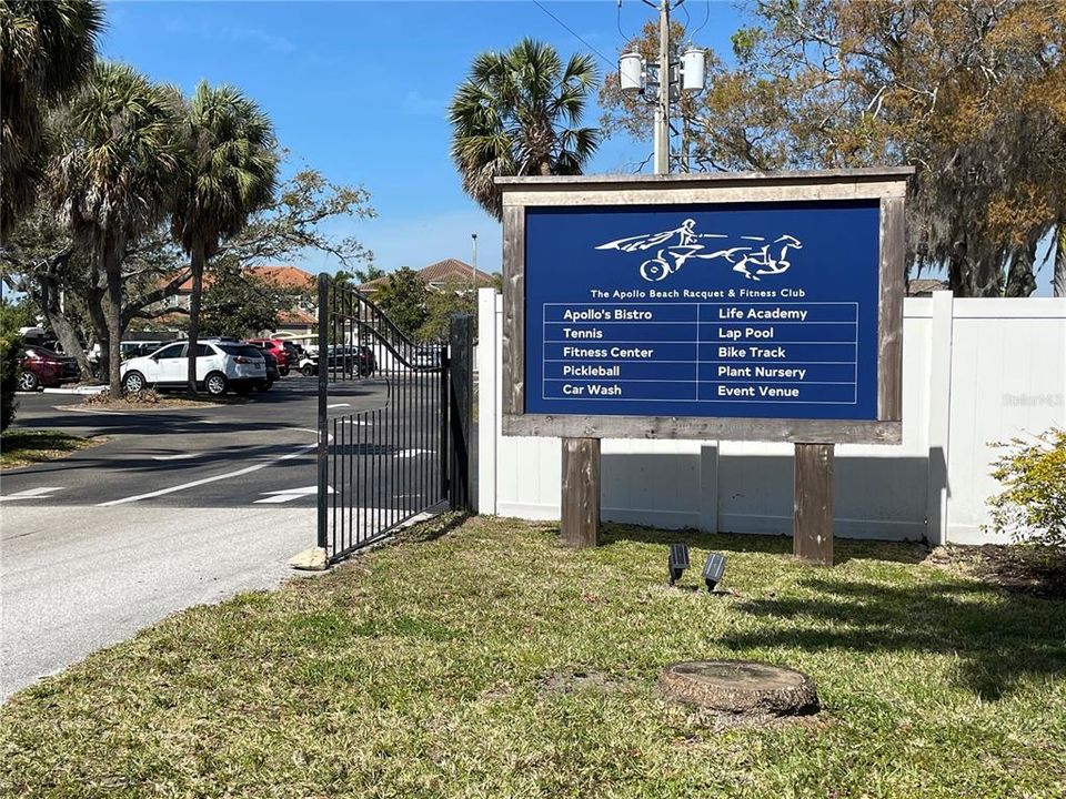 The Apollo Beach Racquet & Fitness Club is two minutes away