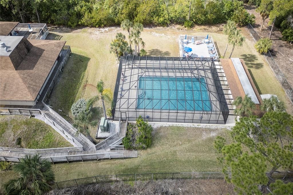 view of the screened in heated pool